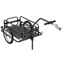Bike Cargo Trailer 40 kg Load 2-in-1 Pushcart Folding Bicycle Wagon, Heavy-Duty Cart with 406 mm Wheels, Reflectors, Carbon Steel Frame, Foldable