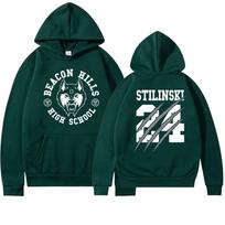 Paauglių vilkas Stiles Stilinski 24 Hoodis Mccall 11 Madingas spaudinys Streetwear Vyrai Moterys Sportiniai džemperiai Hoodis Harajuku Drabužiai M black