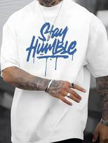 Stay Humble Shirt Blue Drip Graffiti Tee Bold Streetwear Graphic TShirt Urban Hype Unisex Shirt 4XL gray