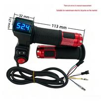 Blue Screen Throttle Twist Grip with 23 DR Voltage Display for Electric Vehicles black