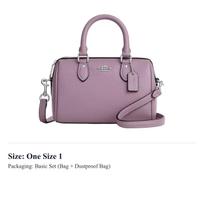 COACH Rowan Refined Pebbled Leather Boston Bag Handbag Mini Women's Purple CW328-SVNII One Size 1 gray