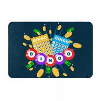 Come For Bingo Game Non-slip Doormat Floor Mat Antiwear Carpet Rug for Kitchen Entrance Home Bathroom Living room Footpad Mats 60x40 cm blue