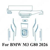 For BMW M3 G80 2026 PPF Protection Film Car Accessories Interior Transparent TPU LCD GPS Navigation Gear Panel Center Console Left-hand drive