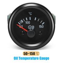 24V Car Oil Temperature Meter 2  52mm Digital Water Temp Gauge with Yellow led For Diesel Car without Sensor Oil Temp Gauge black