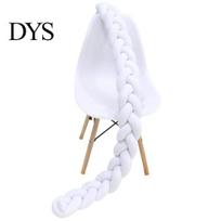 Newborn Baby Crib Bumper Cushion Knotted Braided Plush Nursery Cradle Decor balta