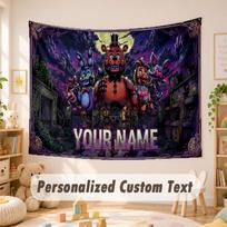 Custom Name Text Tapestry,Five Nights at Freddy’s Boho Wall Hanging, Decorative Backdrop Tapestry For Room 100cmx150cm