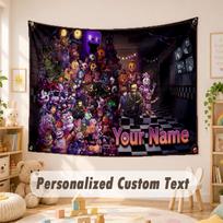 Custom Name Text Tapestry,Five Nights at Freddy’s Boho Wall Hanging, Decorative Backdrop Tapestry For Room 100cmx150cm