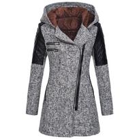 Rudens žiemos žieminis gobtuvas, plonas moteriškas paltas Laisvalaikio paltai Elegantiškas vintažinės mados negabaritinis paltas 5XL gray