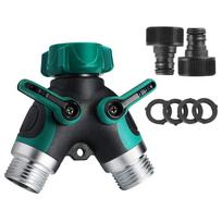 2 Way Y Shape Hose Connector Garden Splitter Comfortable Plastic Grip Faucet US-plug black