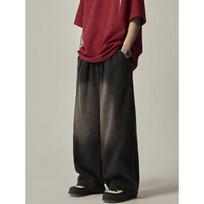 Hong Kong Men's 2024 Summer Hip-Hop Letter Jeans - Trendy High-Street Style L mėlyna