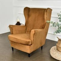 Velvet Wing kėdės užvalkalas Stretch Spandex fotelio užvalkalai Nuimami Wingback sofos užvalkalai su sėdynės pagalvėlės užvalkalu