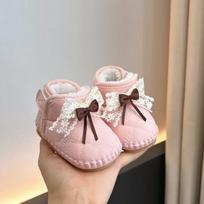 Winter Soft Sole Baby Walker Shoes: 0-12 Months, Cotton Shoes for Girls M - Inner Length 12cm (6-12 months) white