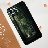 Beautiful Mountain Forest Nature Case For iPhone 11 12 13 14 15 16 Pro Max 15 16 Plus 13 12 Mini X XS XR Cover iPhone 12 mini black