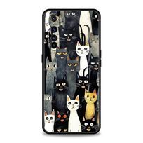 Phone Case For Realme 12 11 10 9 8 5G 7 6 GT5 GT3 GT2 Pro Plus C21 C11 C25 C35 For Realme GT Neo 2 3 3T 5 Cover Cat-Printed For Realme C21 black