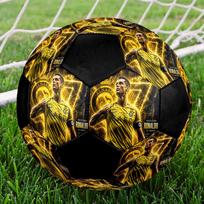 Cristiano Ronaldo futbolo kamuolys, 5 dydžio, spalvingas, mašininės siūlės, PVC, paruoštas varžyboms, patvarus, didelio atšokimo brown