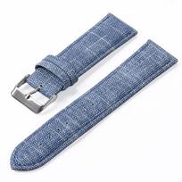 Vintažinė odinė apyrankė Džinsinio rašto nailoninė laikrodžio apyrankė 16mm 18mm 20mm 22mm Dirželis Huawei laikrodžiui Universalus apyrankės dirželis 18mm šviesiai mėlyna spalva
