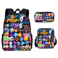 Blox Fruits Madingas Spausdintas Kuprinė, Pieštukinė, Rankinė, Trijų Dalių Rinkinys, Didelės Talpos Aukštos Vertės Kuprinė. pencil case gray