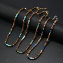 Naujas bohemiškas vyriškas karoliukų vėrinys Tigro akmuo Natūralus akmuo Mados tendencijų dizainas Minimalistinis vėrinys Atsiminimo dovana black