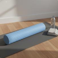 Solid Foam Roller Beginner Friendly Stretching Column Muscle Relaxation for Beginners, 30x12.5_Pink gray