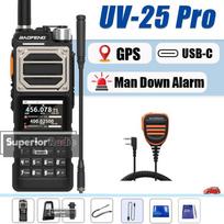 Baofeng UV-25 Pro Walkie Talkie GPS Multi Band 999 Channel FM AM Type-C High Power Fall Alarm Wireless Copy Frequency Ham Radio