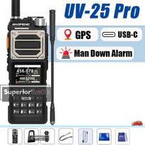 Baofeng UV-25 Pro Walkie Talkie GPS Multi Band 999 Channel FM AM Type-C High Power Fall Alarm Wireless Copy Frequency Ham Radio