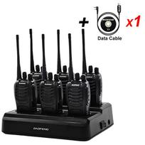 6PCS Baofeng BF-888S Walkie Talkie 16CH VOX UHF 400-470MHz Portable Amateur Two Way Radios For Hunting With 888S Six Way Charger US