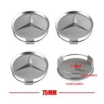 60/63/68/75mm Originalus automobilio ratlankio centrinės dalies dangtelio lipdukas Mercedes Benz AMG C200 C260 C300 W108 W124 W126 W140 W169 W176 gray