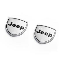 1/2pcs Car Metal Shield Body Trunk Emblem Stickers Decoration For Jeep Renegade Wrangler Compass Grand Cherokee Gladiator Trail white