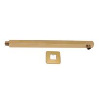 Wall Mounted Shower Arm Stainless Steel Quadrate Shower Head Extension Arm Shower Arm Pipe Gold beige