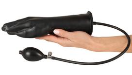 LateX Hand Pump Dildo Black