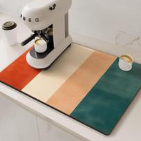 Coffee Machine Mat Drain Pad For Kitchen Non-slip Dish Drying Mats Quick Dry Tableware Faucet Placemat Dinnerware 30x40cm beige