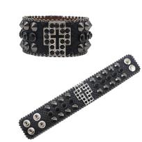 American Rhinestone Rivet Bracelet Bracelet Cross Decoration Punk Gothic Personalized Jewelry black