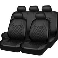 Universali PU odos automobilio sėdynės užvalkalas su deimantiniu dygsniuotu dizainu Front Single-Seat Two-Piece Set black