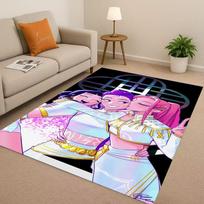 3D animacinis Kpop demonų medžiotojai Zoey Rumi Mira Svetainės neslystantis kilimas Kilimas miegamojo žaidimų kambario sofai, Namų dekoras durų kilimėlis 60cmx90cm gray