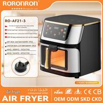 Electric Air Fryer with Visible Window & Touchscreen - English Version gray