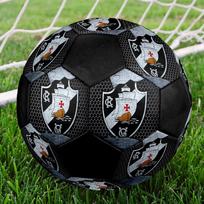 CR Vasco da Gama Size 5 Soccer Ball, Machine-Stitched PVC, Durable & High Bounce, All Ages Fit, fan merchandise, matches & outdoor use. gray