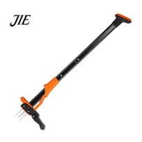 Back Friendly Gardening Gear Stand Up Weed Puller, Long Handle 4-Claw Weeding Tool, Easy-Eject Mechanism, Heavy Duty Removal Hand Weeder for oranžinė