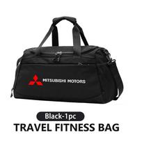 Car Logo Oxford Waterproof Travel Bags Hand Luggage Duffle Fitness Bag For Mitsubishi Outlander Lancer L200 ASX Pajero Grandis LO7 black