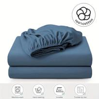 Europos ligoninės paklodės užvalkalas vienai medicininei čiužinio</b> 90x200cm Single Fitted Sheet tamsiai mėlyna spalva