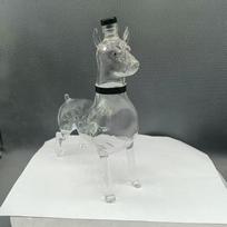 Creative Doberman Shaped Sealed Decanter High Borosilicate Glass Bottle Table Decor Collectible Decor gray