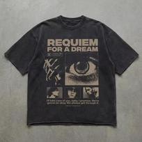 Dream Requiem Pattern T-shirt Classic Movie T-shirt Fan Gift Casual Printed Pattern T-shirt 100 gray