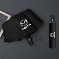 Visiškai automatinis verslo skėtis su automobilio logotipu Mazda Automobilio emblema Lietaus skėtis Skėtis Sulankstomas saulės skėtis Juodas 2020 Naujas black