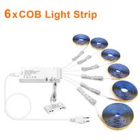 Dvigubų durų jutiklio valdymas COB LED juostiniai šviestuvai išmanioji vitrininė spinta Vyno spinta Integruotas apšvietimo artumo jutiklio jungiklis 6PCS-2M šilta balta spalva