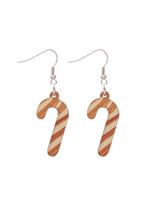 Christmas Cute Christmas Tree Snowman Gingerbread Man Gloves Little Lost Deer Earrings Wooden Pendant Simple Earrings beige
