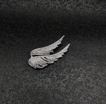 Fashionable Exquisite Feather Brooch Retro Personalized Pin Gorgeous Jewelry Accessories Party Festival Gift Souvenir sidabras