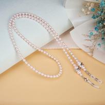 Imitation Pearl akinių dirželiai su karoliukais grandinėlė Perlų akinių dirželiai universalūs rožinė