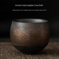 Japanese Style Handmade Rough Ceramic Teacup Kung Fu Teaware Accessories Vintage Stoneware Tea Cup Ancient Single Cups black
