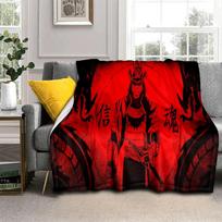 3D Japonų Samurajus Bushido Katana Animacinis Žaidimas Antklodė, Minkšta Mėtoma Antklodė Namams Miegamajam Lovai Sofai Kelionėms Piknikui Dangalas Vaikams 75x90cm red
