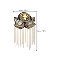 1Pair Vintage Metal Shoulder Epaulets Gold Retro Punk Fringe Tassel Decor for Suit Jacket Uniform Costume Dress Up Men Women auksinė