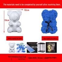 DIY Rose Bear Kit: Creative Foam Bear for Girlfriend's Birthday or Valentine's Day. blue